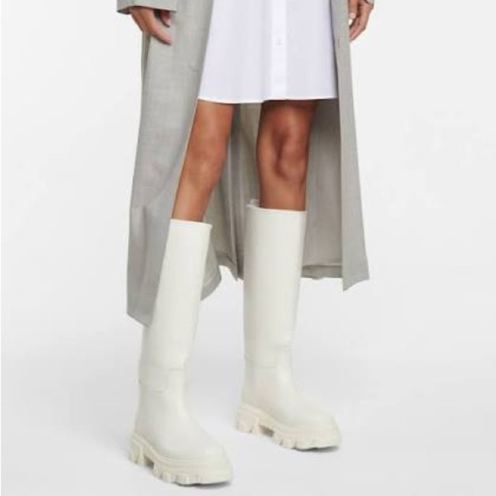 gia x Pernille Teisbaek White Tubular Boots